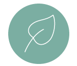Groen symbool met groen blaadje