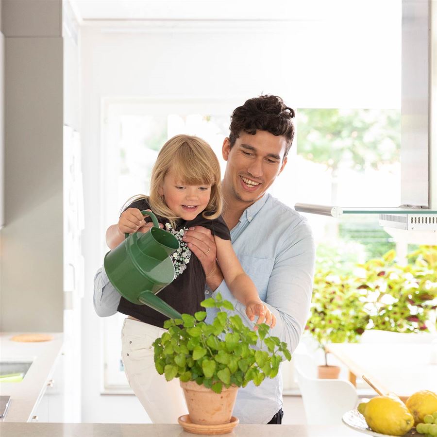 Man geeft plantjes water