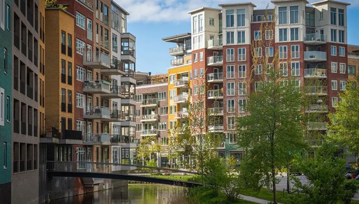 Vastgoed panden in verschillende kleuren